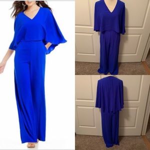 Sugarlips Cape Overlay Wide Leg Jumpsuit.